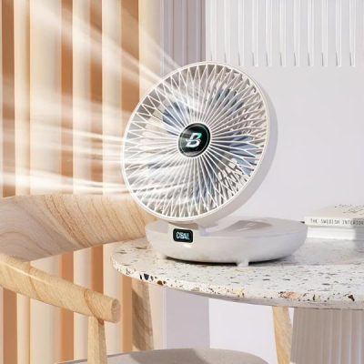 Tragbarer Mini-Ventilator - 120° Oszillation, Fernbedienung, 12h Akku | AIRCOLIO