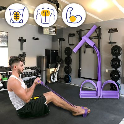 Bauchtrainer mit elastischem Zugseil ABPULLER