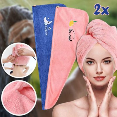 Weiche und schnell trocknende Handtücher für die Haare (2 Stück) | HAIRWRAP